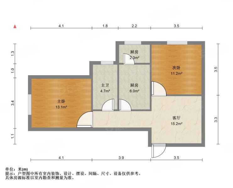 富力华庭(F区)2室1厅1卫72.52㎡东北65万