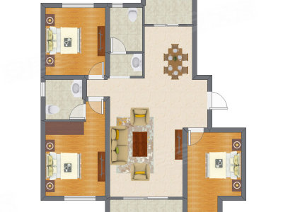 3室2厅 90.80平米