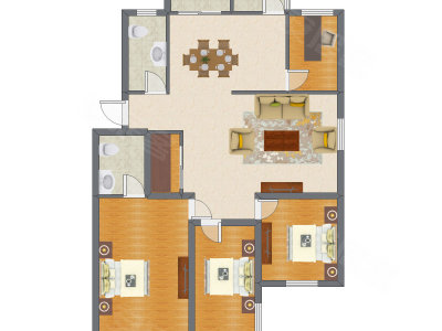 3室2厅 97.21平米