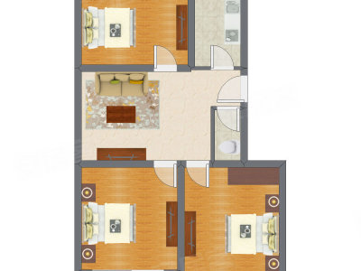3室1厅 99.00平米户型图