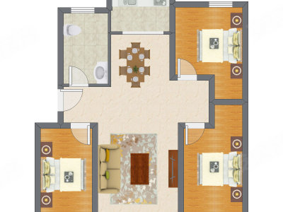 3室2厅 60.12平米