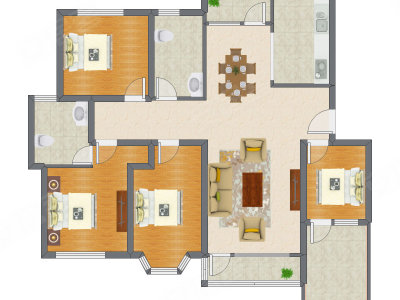 4室2厅 131.00平米