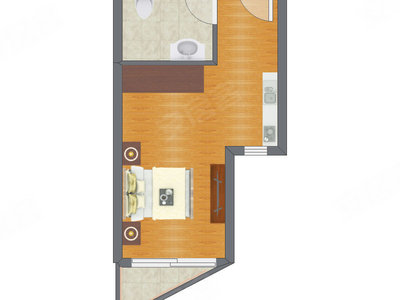 1室0厅 41.41平米户型图