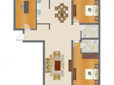 3室2厅 143.63平米
