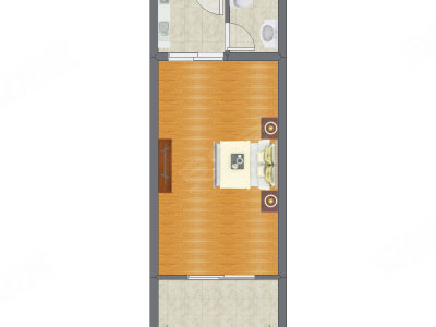 1室0厅 55.21平米户型图