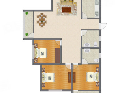 3室2厅 121.49平米户型图