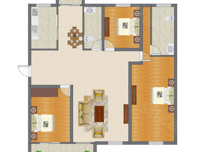 3室1厅 155.00平米