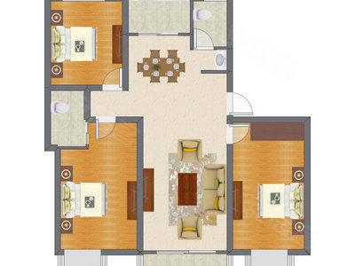 3室2厅 139.97平米户型图