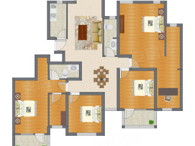 4室2厅 127.78平米