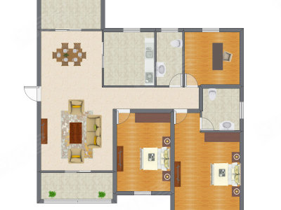 3室2厅 131.62平米