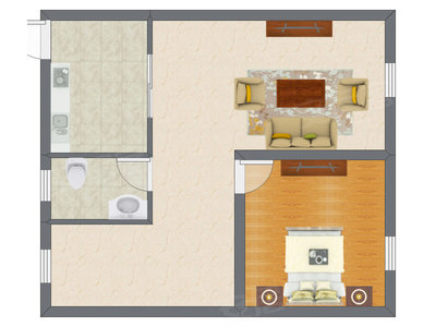 1室1厅 83.00平米户型图