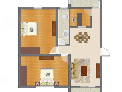 3室2厅 80.00平米