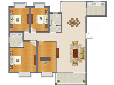 4室2厅 168.73平米