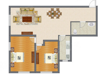 2室2厅 98.71平米