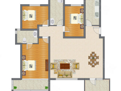 3室2厅 134.36平米