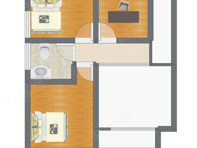 4室2厅 68.00平米户型图