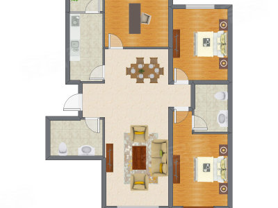 3室2厅 124.34平米