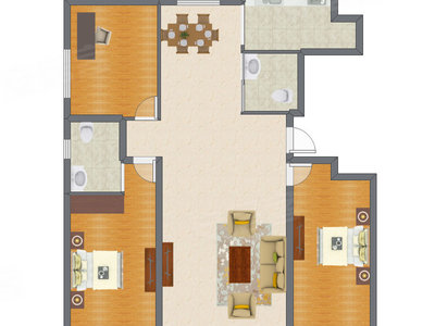 3室2厅 144.64平米