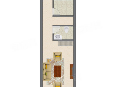 2室1厅 47.20平米户型图