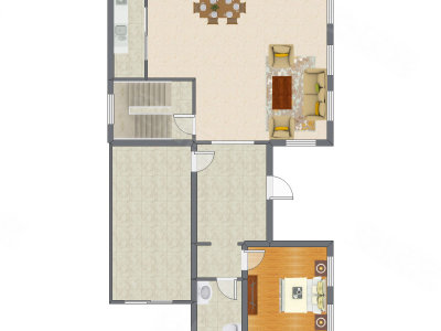 2室2厅 170.13平米户型图