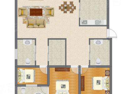 3室2厅 127.86平米