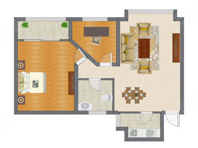 2室2厅 81.75平米户型图