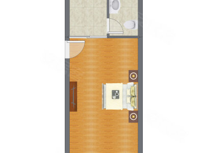 1室0厅 49.78平米户型图