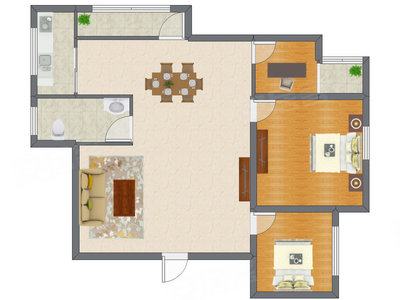 3室2厅 94.35平米户型图