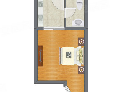 1室0厅 39.15平米户型图