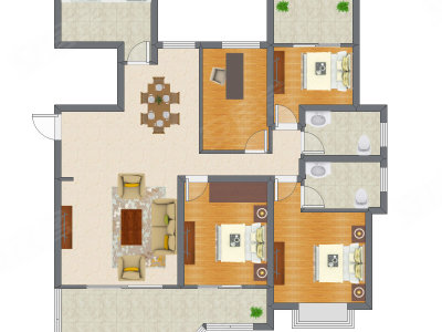 4室2厅 141.30平米