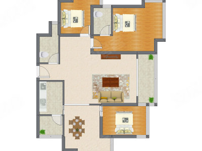 3室2厅 108.20平米