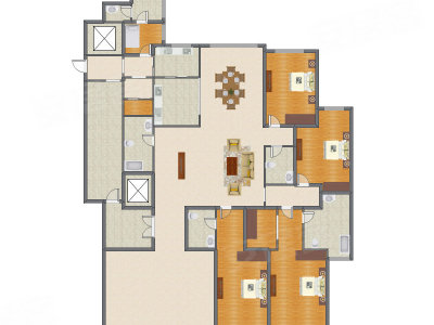 5室2厅 450.00平米户型图