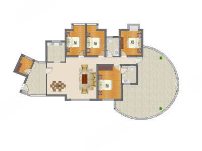 4室2厅 198.90平米户型图