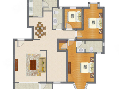 3室2厅 142.16平米
