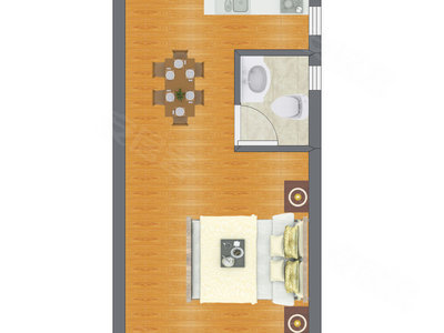 1室0厅 24.54平米户型图