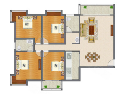 4室2厅 159.79平米