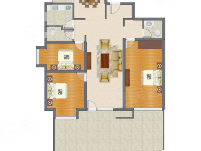 3室2厅 135.50平米户型图