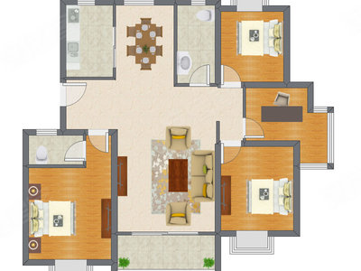 3室2厅 123.68平米