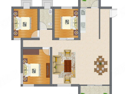 3室2厅 80.17平米