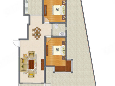 2室2厅 99.59平米户型图