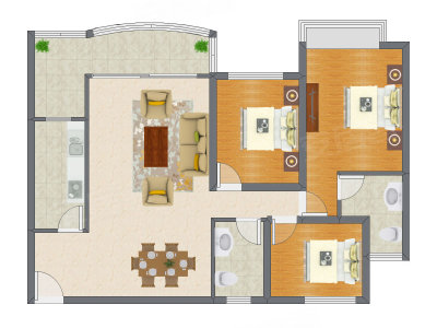 3室2厅 122.99平米