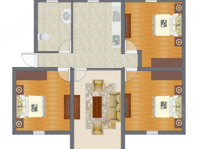 3室1厅 81.41平米