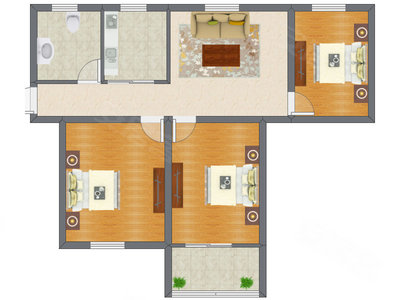 3室1厅 94.50平米户型图