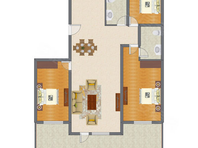 3室2厅 127.01平米
