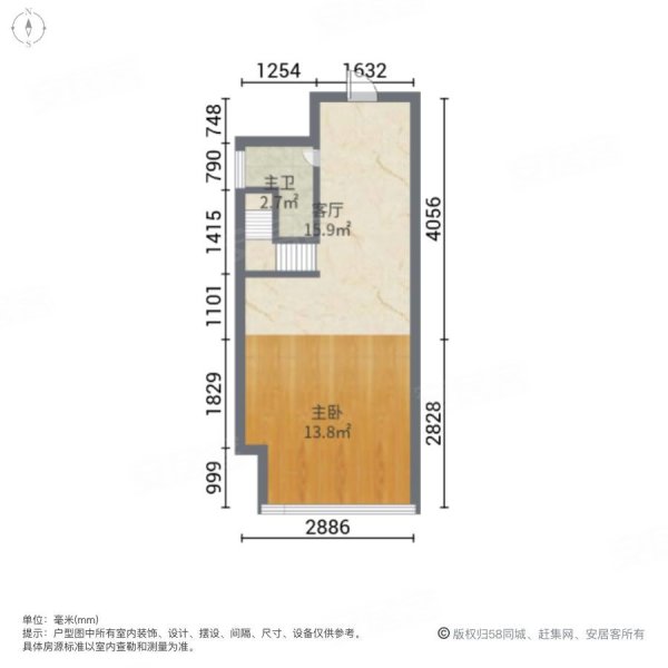 东二环泰禾广场一期高层复式公寓2房视野无遮挡看的远