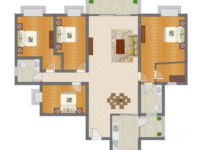 4室2厅 168.00平米