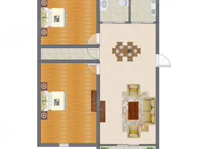 2室2厅 100.00平米