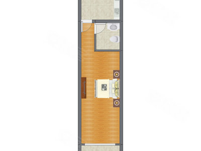 1室0厅 47.55平米户型图