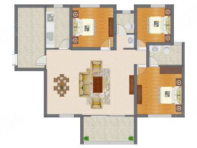 3室2厅 127.12平米