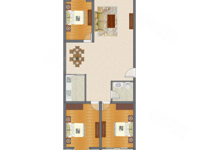 3室2厅 141.59平米
